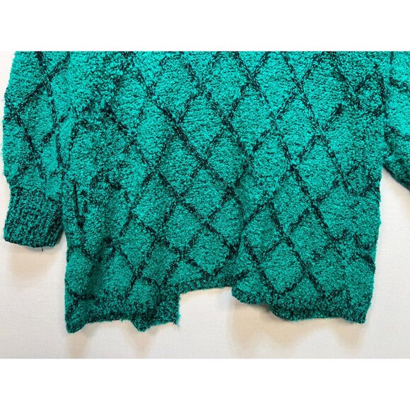 Vintage Monto Par Le Chois Womens Cardigan Sweater Size P/M Teal Black - Picture 11 of 11
